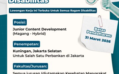 Lowongan Magang Disabilitas Junior Content Development